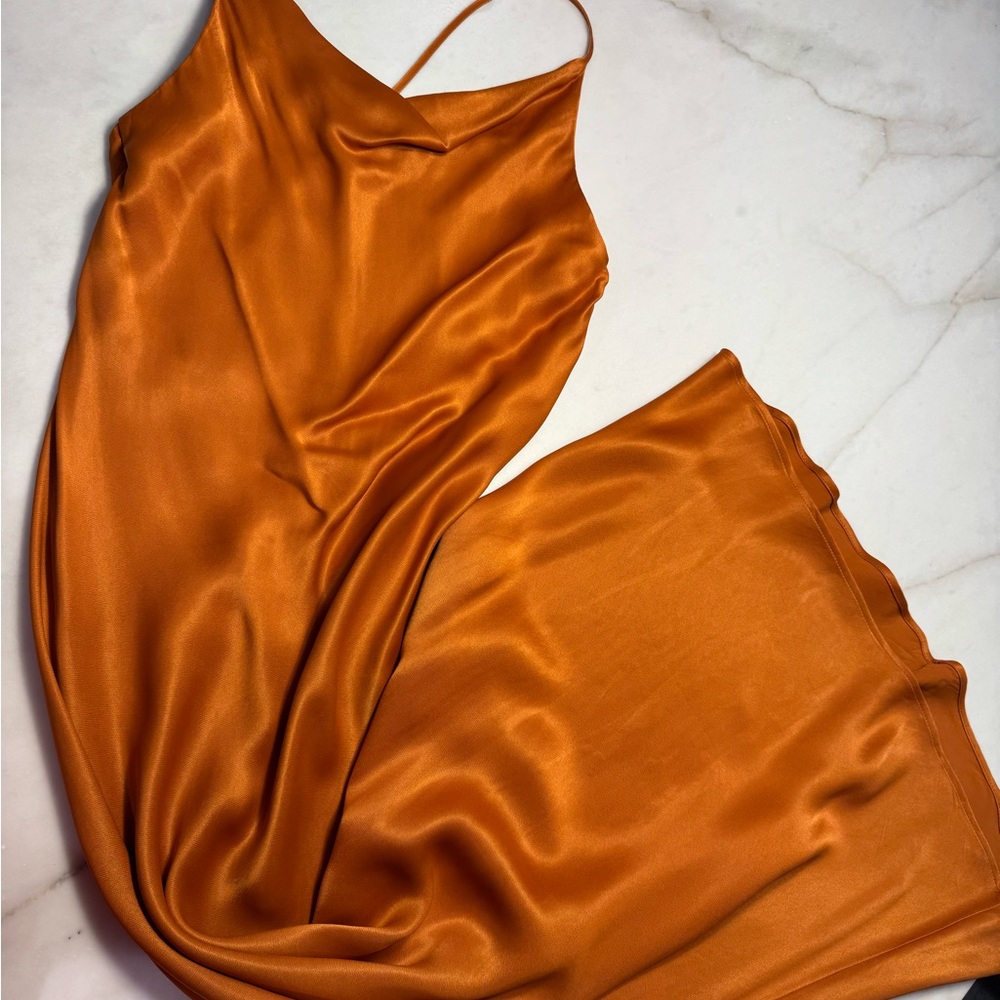Anthropologie Orange-Rust Slip Dress - Picture 1 of 7